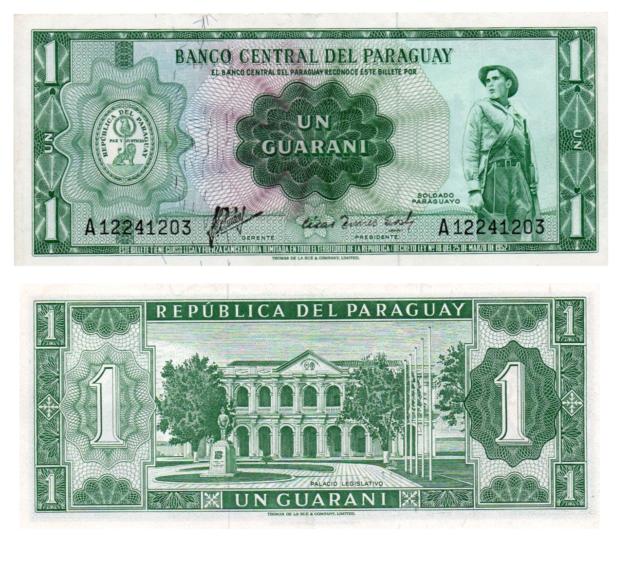 Paraguay #193a(2)  1 Guaraní